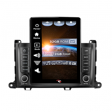 Sienna 2009-2014 - Navigatie dedicata Toyota Sienna 2009-2014 ,Tesla Style, ANDROID 13,Carplay&Android Auto, 10 inch , 4GB RAM 64GB ROM, Internet, Aplicatii, Waze, GPS