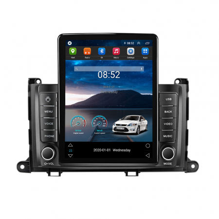 Sienna 2009-2014 - Navigatie dedicata Toyota Sienna 2009-2014 Tesla Style, ANDROID 13,Carplay&Android Auto, 10 inch , 4GB RAM 64GB ROM, Internet, Aplicatii, Waze, GPS