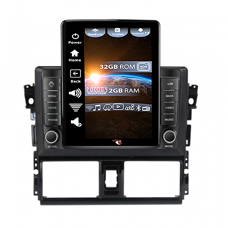 Vios 2014-2016 - Navigatie dedicata Toyota Vios 2014-2016,Tesla Style, ANDROID 13,Carplay&Android Auto, 10 inch , 4GB RAM 64GB ROM, Internet, Aplicatii, Waze, GPS