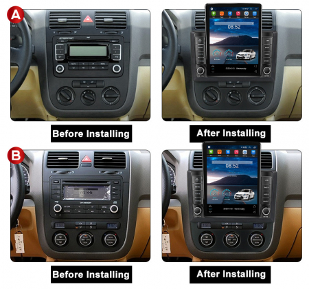 Navigatie dedicata VW Sagitar Jetta5 2006-2010 si Golf 5, Tesla Style, ANDROID 13, Carplay&Android Auto, 10 inch , 8+128GB, Internet, Aplicatii, Waze, GPS [2]