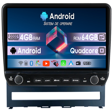 Fiat - Navigatie dedicata Perla 9 2009 Idea 2011 2014 Tesla cu butoane rotative model 2024, 4GB RAM 64GB ROM, Procesor Quadcore, Android 14, Display QLED 10", DSP, Carplay&Android Auto