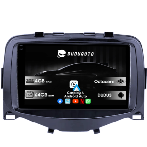 Navigatii Dedicate - Navigatie dedicata Toyota Aygo/ Peugeot 108/ Citroen C1 2016 DUDU3, 4GB RAM 64GB ROM, Octacore, Platforma 8581, Android, Display QLED 9", DSP, Carplay&AndroidAuto