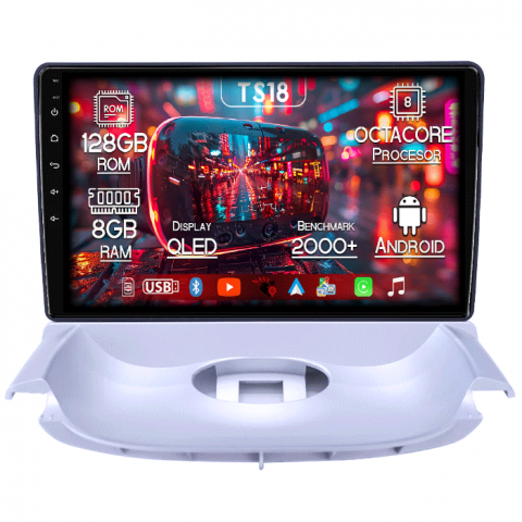 Peugeot 206 1998-2009 - Navigatie dedicata Peugeot 206 1998-2009, 8GB RAM 128GB ROM, Octacore, Platforma TS18, Android 14, Display QLED 9”, Suporta camera 360º, DSP, Carplay&Android Auto, SIM 4G, Ventilator Activ