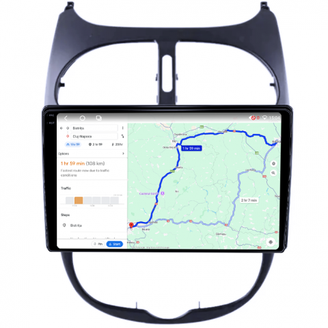 Navigatie dedicata Peugeot 206 2004-2008, 4GB RAM 64GB ROM, Octacore, Android 14, Display QLED 1K 9", Carplay&Android Auto, SIM 4G, Ventilator Activ [3]