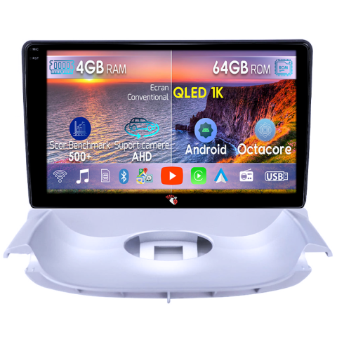 Peugeot - Navigatie dedicata Peugeot 206 1998-2009, 4GB RAM 64GB ROM, Octacore, Android 14, Display QLED  9", Carplay&Android Auto, SIM 4G, Ventilator Activ