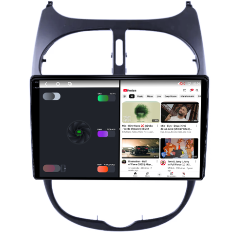 Navigatie dedicata Peugeot 206, 4GB RAM 64GB ROM, Procesor Qualcomm Octacore, Android 14, Rezolutie 2K, Display QLED 9", DSP, Carplay&Android Auto, SIM 4G [3]
