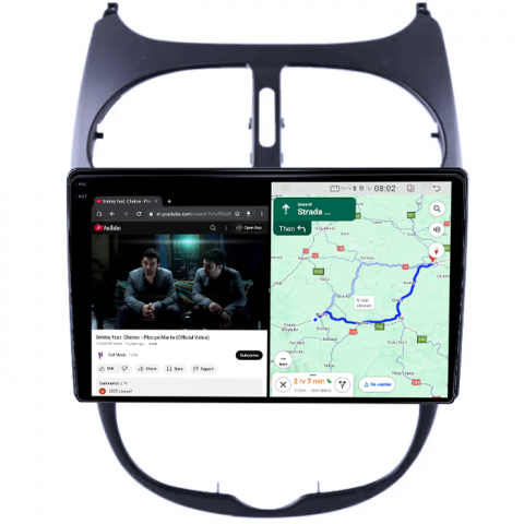Navigatie dedicata Peugeot 206, 4GB RAM 64GB ROM, Quad Core, Display 9" QLED 1K, Carplay, Android 14, Bluetooth, Magazin Play, Suport Camere AHD [3]