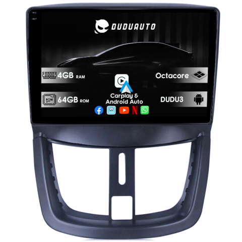 Peugeot 207 - Navigatie dedicata Peugeot 207 2006-2015, DUDU3, 4GB RAM 64GB ROM, Octacore, Platforma 8581, Android, Display QLED 9", DSP, Carplay&AndroidAuto
