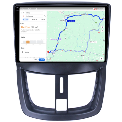 Navigatie dedicata Peugeot 207 2006-2015, 4GB RAM 32GB ROM, Octacore, Android 14, Display QLED 1K 9", DSP, Carplay&Android Auto, SIM 4G, Bluetooth, Ventilator Activ [4]