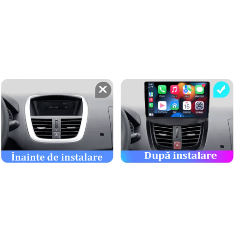 Navigatie dedicata Peugeot 207 2006-2015, 4GB RAM 64GB ROM, Procesor Qualcomm Octacore, Android 14, Rezolutie 2K, Display QLED 9", DSP, Carplay&Android Auto, SIM 4G [6]
