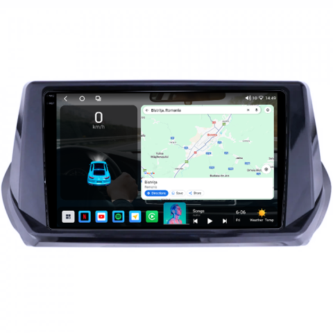 Navigatie dedicata Peugeot 208/2008 2019+, 4GB RAM 32GB ROM, Octacore, Android 14, Display QLED 1K 9", DSP, Carplay&Android Auto, SIM 4G, Bluetooth, Ventilator Activ [1]