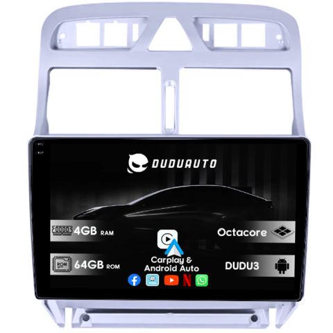 Peugeot 307 - Navigatie dedicata Peugeot Peugeot 307 2000-2013, DUDU3, 4GB RAM 64GB ROM, Octacore, Platforma 8581, Android, Display QLED 9", DSP, Carplay&AndroidAuto