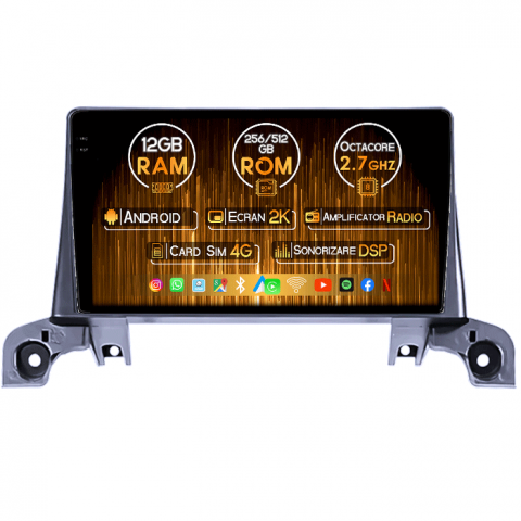 Peugeot 3008 2017-2020 - Navigatie dedicata Peugeot 3008 2017-2020, 12GB RAM 256/512GB ROM, Android 13, Rezolutie 2K, Display QLED 9", DSP, Carplay&Android Auto, SIM 4G, Ventilator Activ, Suport Camere 360