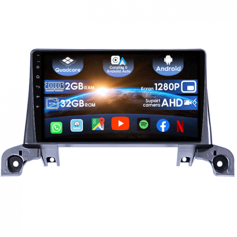 Peugeot 3008 2017-2020 - (Resigilata) Navigatie dedicata Peugeot 3008 2017-2020, 2GB RAM 32GB ROM, Quad Core, Display 9" IPS Full HD, Carplay&Android Auto, Android 14, Suport camere AHD