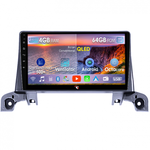 Peugeot 3008 2017-2020 - Navigatie dedicata Peugeot 3008 2017-2020, 4GB RAM 64GB ROM, Octacore, Android 14, Display QLED 9", DSP, Carplay&Android Auto, SIM 4G, Ventilator Activ