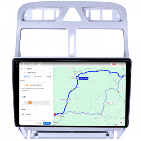 Navigatie dedicata Peugeot 307 2000-2013, 4GB RAM 64GB ROM, Octacore, Android 14, Display QLED 1K 9", Carplay&Android Auto, SIM 4G, Ventilator Activ [3]