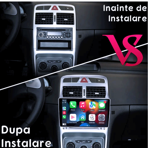Navigatie dedicata Peugeot 307 2001-2008, 4GB RAM 64GB ROM, Procesor Qualcomm Octacore, Android 14, Rezolutie 2K, Display QLED 9", DSP, Carplay&Android Auto, SIM 4G [4]