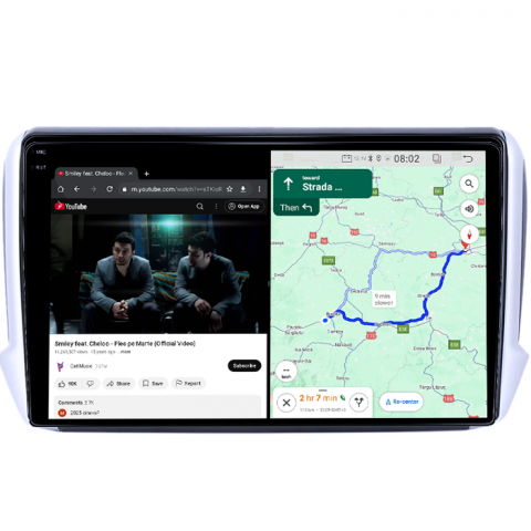 Navigatie dedicata Peugeot 308 2013-2017, 4GB RAM 64GB ROM, Quad Core, Display 9" QLED 1K, Carplay, Android 14, Bluetooth, Magazin Play, Suport Camere AHD [4]