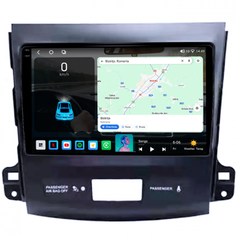 Navigatie dedicata Peugeot 4007 2007-2012, 4GB RAM 64GB ROM, Octacore, Android 14, Display QLED 1K 9", Carplay&Android Auto, SIM 4G, Ventilator Activ [1]