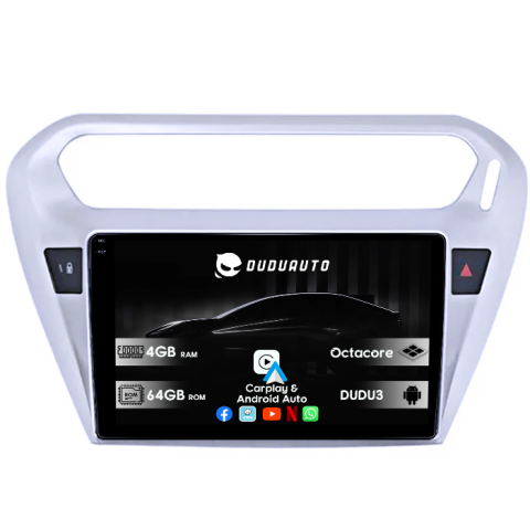 Navigatii Dedicate - Navigatie dedicata Peugeot 301 2013-2016C-Elysee 2012 DUDU3, 4GB RAM 64GB ROM, Octacore, Platforma 8581, Android, Display QLED 9", DSP, Carplay&AndroidAuto