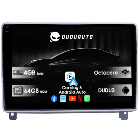 407 2004-2011 - Navigatie dedicata Peugeot 407 2004-2011, DUDU3, 4GB RAM 64GB ROM, Octacore, Platforma 8581, Android, Display QLED 9", DSP, Carplay&AndroidAuto