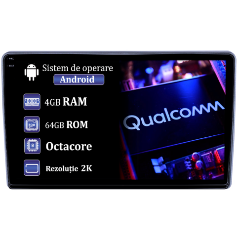 407 2004-2008 - Navigatie dedicata Peugeot 407 2004-2008, 4GB RAM 64GB ROM, Procesor Qualcomm Octacore, Android 14, Rezolutie 2K, Display QLED 9", DSP, Carplay&Android Auto, SIM 4G
