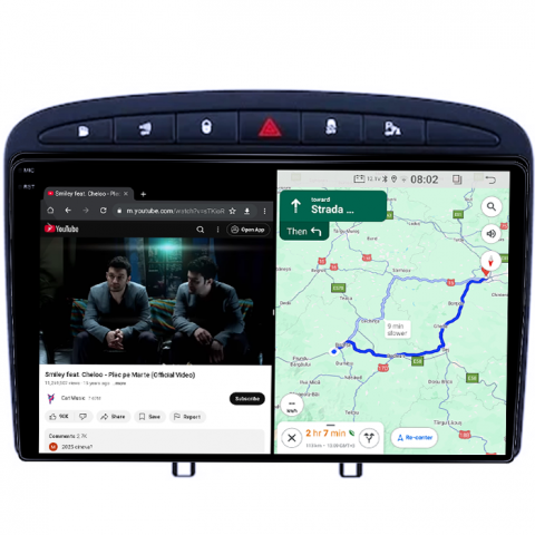 Navigatie dedicata Peugeot 408 2008-2020, black, Android 14, Wireless Carplay si Android auto 4GB RAM 64GB ROM, Display QLED 1K, 9" QLED 1K, Suport camere QLED 1K, [6]