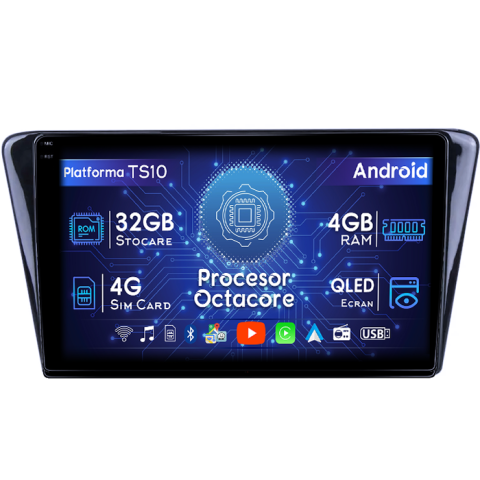 Peugeot - Navigatie dedicata Peugeot 408 2014-2018, 4GB RAM 32GB ROM, Octacore, Android 14, Display QLED 1K 9", DSP, Carplay&Android Auto, SIM 4G, Bluetooth, Ventilator Activ