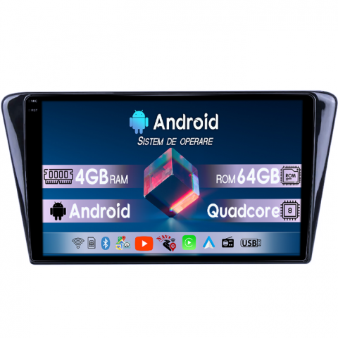 Peugeot - Navigatie dedicata Peugeot 408 2014, 4GB RAM 64GB ROM, Quad Core, Display 10" QLED 1K, Carplay, Android 14, Bluetooth, Magazin Play, Suport Camere AHD