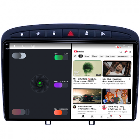 Navigatie dedicata Peugeot 408 Black, 4GB RAM 64GB ROM, Octacore, Android 14, Display QLED 1K 9", Carplay&Android Auto, SIM 4G, Ventilator Activ [2]