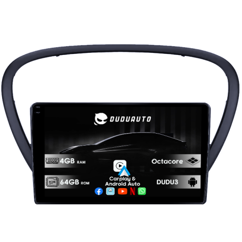 607 2004-2010 - Navigatie dedicata Peugeot 607 2004-2010, DUDU3, 4GB RAM 64GB ROM, Octacore, Platforma 8581, Android, Display QLED 9", DSP, Carplay&AndroidAuto