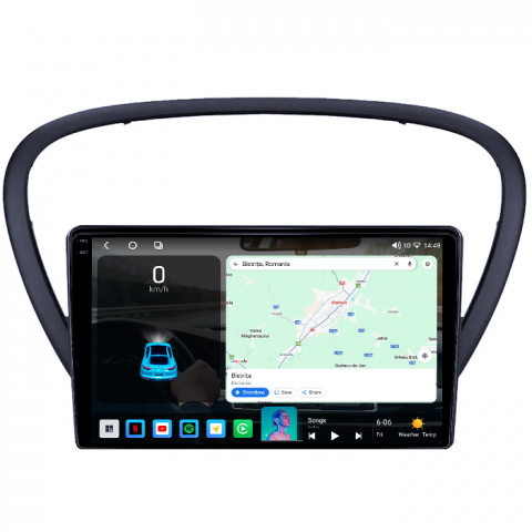 Navigatie dedicata Peugeot 607 2004-2010, 4GB RAM 64GB ROM, Octacore, Android 14, Display QLED 1K 9", Carplay&Android Auto, SIM 4G, Ventilator Activ [1]