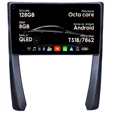 Porsche - Navigatie dedicata Porsche 911, 8GB RAM 128GB ROM, Octacore, Platforma TS18, Android 13, Display QLED 9”, Suporta camera 360º, DSP, Carplay&Android Auto, SIM 4G, Ventilator Activ