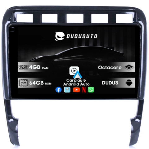 Cayenne 2002-2010 - Navigatie dedicata Porsche Cayenne 2002-2010, DUDU3, 4GB RAM 64GB ROM, Octacore, Platforma 8581, Android, Display QLED 9", DSP, Carplay&AndroidAuto