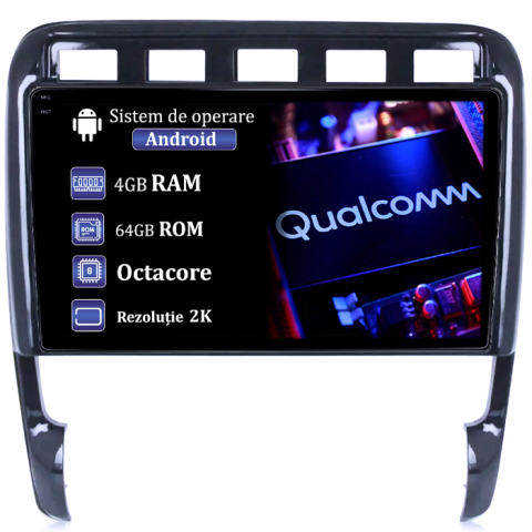 Porsche - Navigatie dedicata Porsche Cayenne 2002-2010, 4GB RAM 64GB ROM, Procesor Qualcomm Octacore, Android 14, Rezolutie 2K, Display QLED 9", DSP, Carplay&Android Auto, SIM 4G