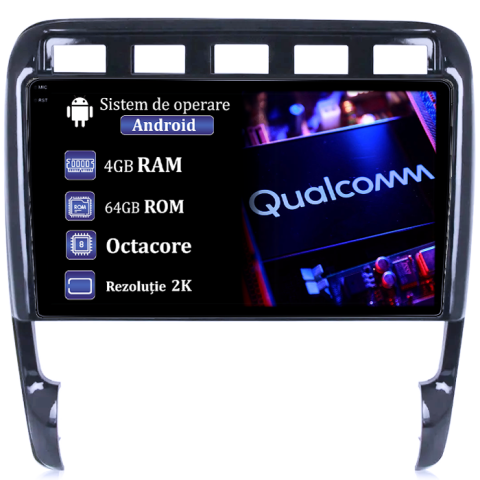 Porsche - Navigatie dedicata Porsche Cayenne 2002-2010, 4GB RAM 64GB ROM, Procesor Qualcomm Octacore, Android 14, Rezolutie 2K, Display QLED 9", DSP, Carplay&Android Auto, SIM 4G