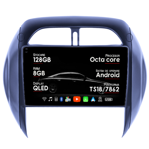 RAV4 2003-2005 - Navigatie dedicata RAV4 2003-2005, 8GB RAM 128GB ROM, Octacore, Platforma TS18, Android 14, Display QLED 9â, Suporta camera 360Âş, DSP, Carplay&Android Auto, SIM 4G, Ventilator Activ
