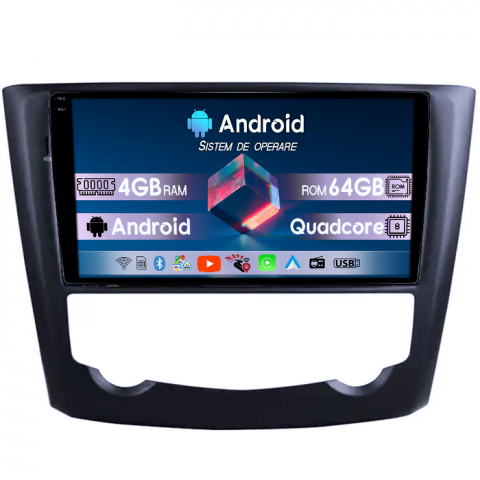 Kadjar 2015-2017 - Navigatie dedicata Renaul Kadjar 2015-2017, 4GB RAM 64GB ROM, Quad Core, Display 9" QLED 1K, Carplay, Android 14, Bluetooth, Magazin Play, Suport Camere AHD
