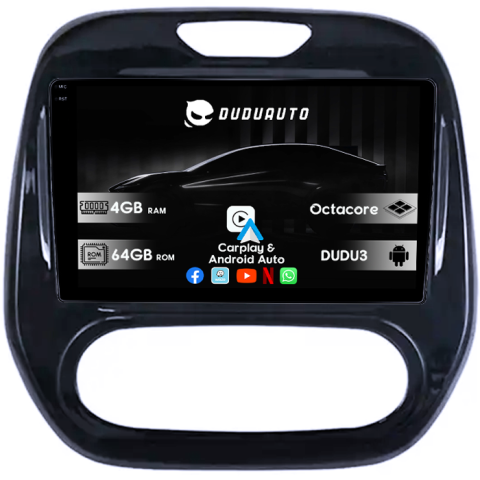 Captur 2013+ - Navigatie dedicata Renault Captur 2013+, DUDU3, 4GB RAM 64GB ROM, Octacore, Platforma 8581, Android, Display QLED 9", DSP, Carplay&AndroidAuto