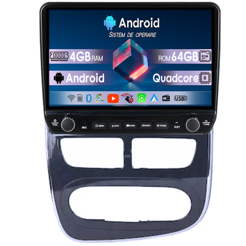 Renault - Navigatie dedicata Renault Captur 2016-2019 Tesla cu butoane rotative model 2024, 4GB RAM 64GB ROM, Procesor Quadcore, Android 14, Display QLED 10", DSP, Carplay&Android