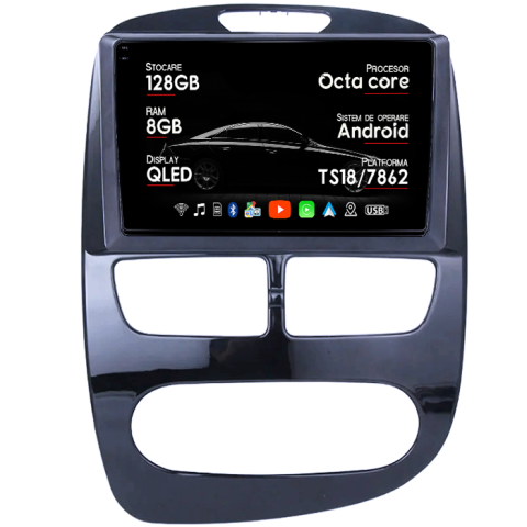 Navigatii Dedicate - Navigatie dedicata Renault Captur 2016-2019, 8GB RAM 128GB ROM, Octacore, Platforma TS18, Android 14, Display QLED 9", Suporta camera 360", DSP, Carplay&Android Auto, SIM 4G, Ventilator Activ