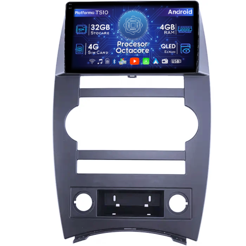 Cherokee Commander XK 2005-2011 - Navigatie dedicata Jeep Cherokee Commander XK 2005-2011, 4GB RAM 32GB ROM, Octacore, Android 14, Display QLED  9", DSP, Carplay&Android Auto, SIM 4G, Bluetooth, Ventilator Activ