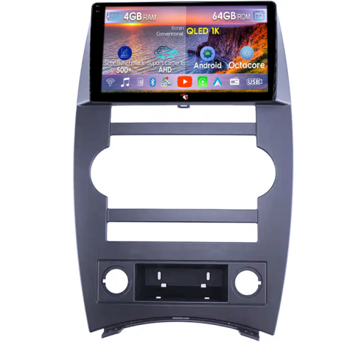 Navigatii Dedicate - Navigatie dedicata Jeep Cherokee Commander XK 2005-2011, 4GB RAM 64GB ROM, Octacore, Android 14, Display QLED 9", DSP, Carplay&Android Auto, SIM 4G, Ventilator Activ