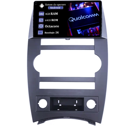 Cherokee Commander XK 2005-2011 - Navigatie dedicata Jeep Cherokee Commander XK 2005-2011, 4GB RAM 64GB ROM, Procesor Qualcomm Octacore, Android 14, Rezolutie 2K, Display QLED 9", DSP, Carplay&Android Auto, SIM