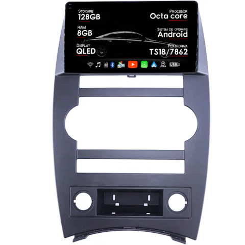 Cherokee Commander XK 2005-2011 - Navigatie dedicata Jeep Cherokee Commander XK 2005-2011, 8GB RAM 128GB ROM, Octacore, Platforma TS18, Android 14, Display QLED 9", Suporta camera 360", DSP, Carplay&AndroidAuto