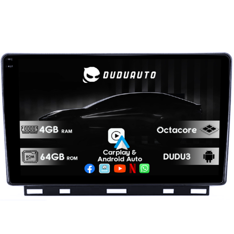 Clio 5 - Navigatie dedicata Renault Clio 5, DUDU3, 4GB RAM 64GB ROM, Octacore, Platforma 8581, Android, Display QLED 9", DSP, Carplay&AndroidAuto