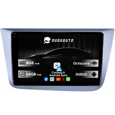 Navigatii Dedicate - Navigatie dedicata Seat Altea 2004-2015, DUDU3, 4GB RAM 64GB ROM, Octacore, Platforma 8581, Android, Display QLED 9", DSP, Carplay&AndroidAuto