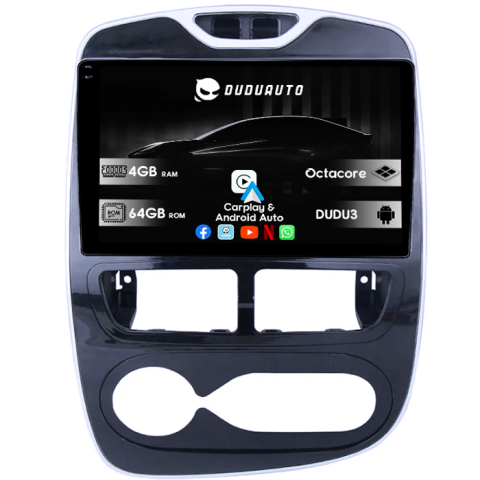 Clio 2013-2019 - Navigatie dedicata Renault Clio 2013-2019, DUDU3, 4GB RAM 64GB ROM, Octacore, Platforma 8581, Android, Display QLED 9", DSP, Carplay&AndroidAuto