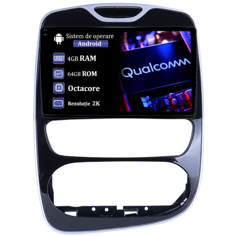 Renault - Navigatie dedicata Renault Clio 4 BH98 KH98 2012-2018, 4GB RAM 64GB ROM, Procesor Qualcomm Octacore, Android 14, Rezolutie 2K, Display QLED 9", DSP, Carplay&Android Auto, SIM 4G