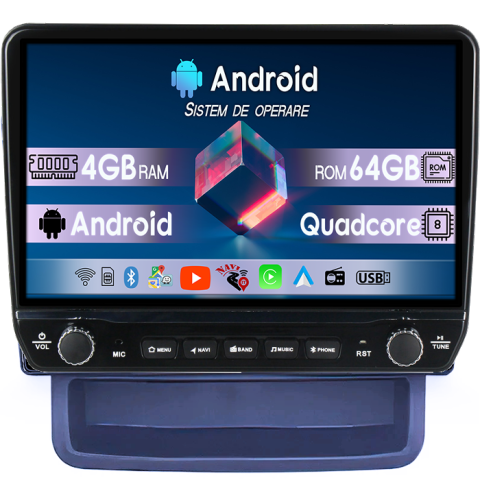 Navigatii Dedicate - Navigatie dedicata Renault Trafic 2010-2014 Tesla cu butoane rotative model 2024, 4GB RAM 64GB ROM, Procesor Quadcore, Android 14, Display QLED 10", DSP, Carplay&Android Auto